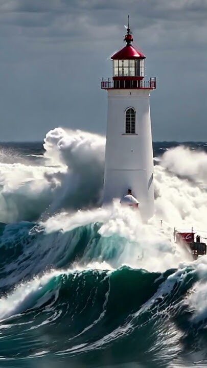 Lighthouse holding its course in heavy seas, representing accountable medical leadership.